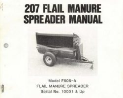 Farmhand 1PD422982 Operator Manual - F505-A 207 Flail Spreader (manure, eff sn 10001, 1982)