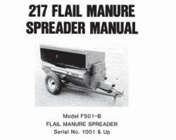 Farmhand 1PD4231082 Operator Manual - F501-B 217 Flail Spreader (manure, eff sn 1001, 1982)