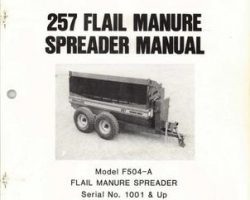 Farmhand 1PD4241182 Operator Manual - F504-A 257 Flail Spreader (manure, eff sn 1001, 1982)