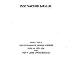 Farmhand 1PD4331082 Operator Manual - F510-A 2250 Liquid Spreader (eff 1001) / H401-A Injector (1982)
