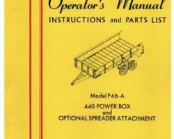 Farmhand 1PD435365 Operator Manual - F46-A Power Box (440, 1965)