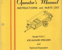 Farmhand 1PD500266 Operator Manual - F43-C Manure Spreader (430, 1966)