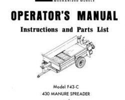 Farmhand 1PD500870 Operator Manual - F43-C Manure Spreader (430, eff sn 2359, 1970)