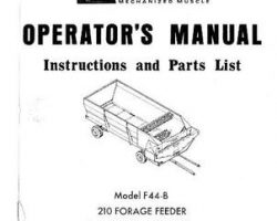 Farmhand 1PD552271 Operator Manual - F44-B Forage Feeder (210, eff sn 5251, 1971)