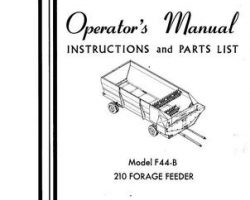Farmhand 1PD552666 Operator Manual - F44-B Forage Feeder (210, 1966)