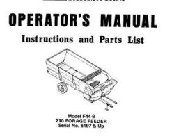 Farmhand 1PD552676 Operator Manual - F44-B Forage Feeder (210, eff sn 6197, 1976)