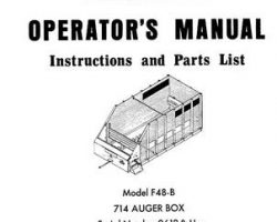 Farmhand 1PD555173 Operator Manual - F48-B 714 Auger Box (eff sn 2612, 1973)