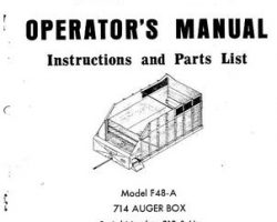 Farmhand 1PD555270 Operator Manual - F48-A 714 Auger Box (eff sn 913, 1970)