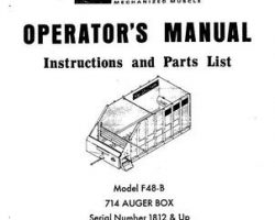 Farmhand 1PD555272 Operator Manual - F48-B 714 Auger Box (eff sn 1812, 1972)