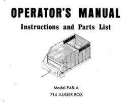 Farmhand 1PD555469 Operator Manual - F48-A 714 Auger Box (1969)
