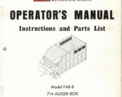 Farmhand 1PD555571 Operator Manual - F48-B 714 Auger Box (eff sn 1513, 1971)