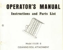 Farmhand 1PD602968 Operator Manual - H1008-B Cleaning Roll (attachment, 1968)