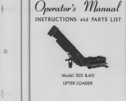 Farmhand 1PD604765 Operator Manual - 300 / 401 Lifter Loader (1965)