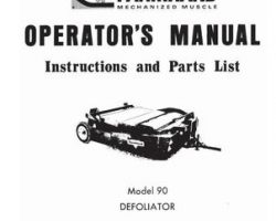 Farmhand 1PD611265 Operator Manual - 90 Beet Defoliator (1965)