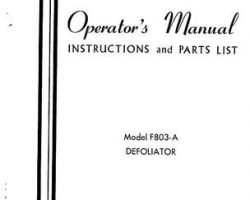 Farmhand 1PD611966 Operator Manual - F803-A Defoliator (1966)