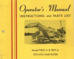 Farmhand 1PD614467 Operator Manual - F800-A / F801-A Potato Harvester (1967)