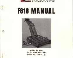 Farmhand 1PD616877 Operator Manual - F816-A Beet Harvester (eff sn 101, 1977)