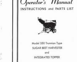 Farmhand 1PD619665 Operator Manual - 350 Beet Harvester (1965)