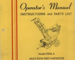 Farmhand 1PD622667 Operator Manual - F808-A Beet Harvester (multi row, 1967)