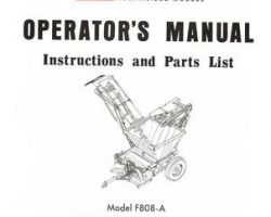 Farmhand 1PD622770 Operator Manual - F808-A Beet Harvester (multi row, eff sn 535, 1970)