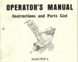 Farmhand 1PD622771 Operator Manual - F808-A Beet Harvester (multi row, eff sn 670, 1971)