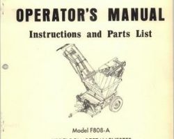 Farmhand 1PD622969 Operator Manual - F808-A Beet Harvester (multi row, eff sn 365, 1969)