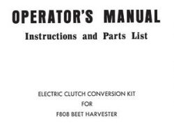 Farmhand 1PD622 Operator Manual - F808 Beet Harvester (electric clutch conversion kit)