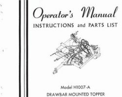 Farmhand 1PD623667 Operator Manual - H1007-A Beet Topper (drawbar mounted for F808-A, 1967)