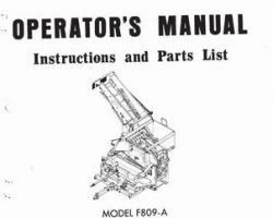 Farmhand 1PD624868 Operator Manual - F809-A Direct Lifter Loader (1968)