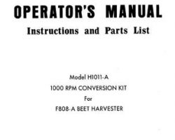 Farmhand 1PD626569 Operator Manual - H1011-A 1000 RPM Conversion (for F808-A Harvester, 1969)