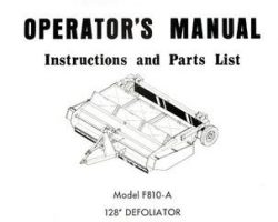 Farmhand 1PD628572 Operator Manual - F810-A Defoliator (128 inch, eff sn 175, 1972)