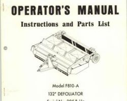 Farmhand 1PD628775 Operator Manual - F810-A Defoliator (132 inch, eff sn 295, 1975)