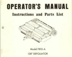 Farmhand 1PD628869 Operator Manual - F810-A Defoliator (128 inch, 1969)
