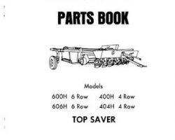 Farmhand 1PD6291069 Parts Book - 400H / 404H / 600H / 606H Beet Harvester (topsaver, 1969)