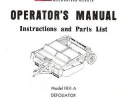 Farmhand 1PD631371 Operator Manual - F811-A Defoliator (eff sn 101, 1971)