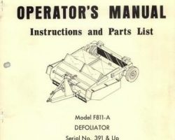 Farmhand 1PD631574 Operator Manual - F811-A Defoliator (eff sn 391, 1974)