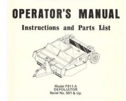 Farmhand 1PD631576 Operator Manual - F811-A Defoliator (eff sn 5011, 1976)