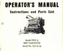 Farmhand 1PD632274 Operator Manual - F812-A Beet Harvester (eff sn 124, 1974)