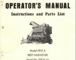 Farmhand 1PD632672 Operator Manual - F812-A Beet Harvester (eff sn 109, 1972)