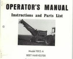 Farmhand 1PD632771 Operator Manual - F812-A Beet Harvester (eff sn 100, 1971)