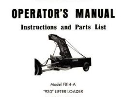 Farmhand 1PD634673 Operator Manual - F814-A 930 Lifter Loader (eff sn 101, 1973)