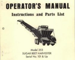 Farmhand 1PD6361074 Operator Manual - 353 Beet Harvester (1974)