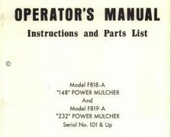 Farmhand 1PD638374 Operator Manual - F818-A (148) / F819-A (232) Power Mulcher (eff sn 101, 1974)