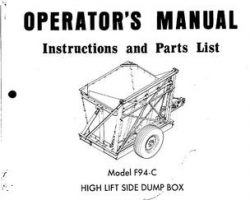 Farmhand 1PD650969 Operator Manual - F94-C Side Dump Box (high lift, 1969)