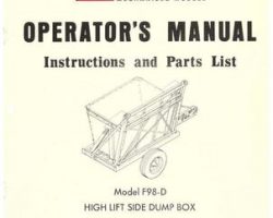 Farmhand 1PD6511269 Operator Manual - F98-D Side Dump Box (high lift, 1969)