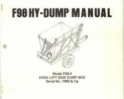 Farmhand 1PD651877 Operator Manual - F98-E Side Dump Box (high lift, eff sn 1480, 1977)