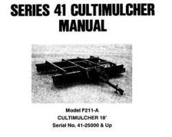 Farmhand 1PD679994 Operator Manual - F211-A 41 Series Cultimulcher (18 ft, eff sn 25000, 1994)