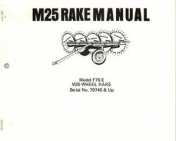 Farmhand 1PD7021276 Operator Manual - F76-E M25 Wheel Rake (eff sn 79745, 1976)