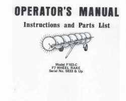 Farmhand 1PD7101275 Operator Manual - F107-A Wheel Rake (F7L left hand, eff sn 888, 1975)