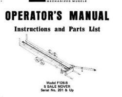 Farmhand 1PD725376 Operator Manual - F126-B Hay Mover (5 bale, eff sn 201, 1976)